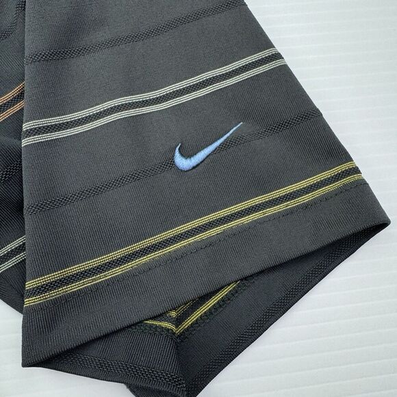 Nike Golf Mens Polo Shirt Short Sleeve Size Large Gray Stripe Lightweight - Picture 4 of 6